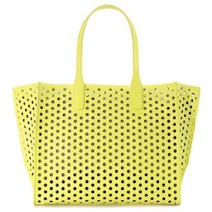 Zara large perforated Tote with zippered pouch